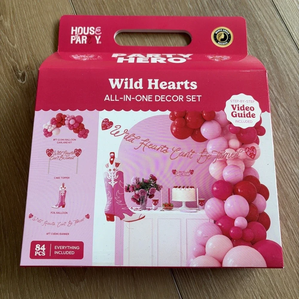 House  Party Hero Wild Hearts  Decor Balloon Garland‎ 84 pcs Cowgirl  Party